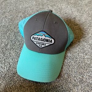 Patagonia Gray and Teal Cap Hat